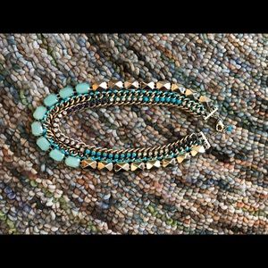 Statement necklace - gold and blue